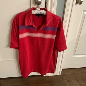 Men’s Polo - Red / multi color - Lge.